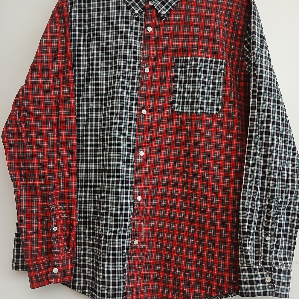 St. John's Bay Red and Black Plaid Button Down Shirt Size XXL New $20 - Picture 3 of 12